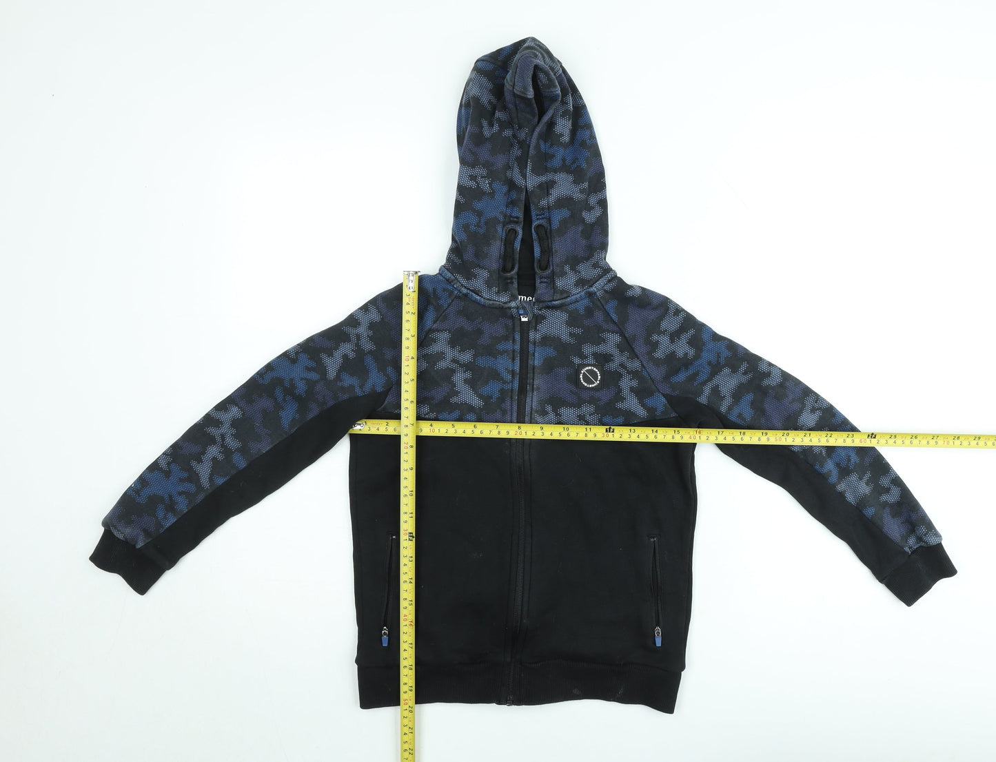 Nutmeg Boys Black Camouflage Full Zip Hoodie 9-10 Years Fleece Hooded Sweatshirt