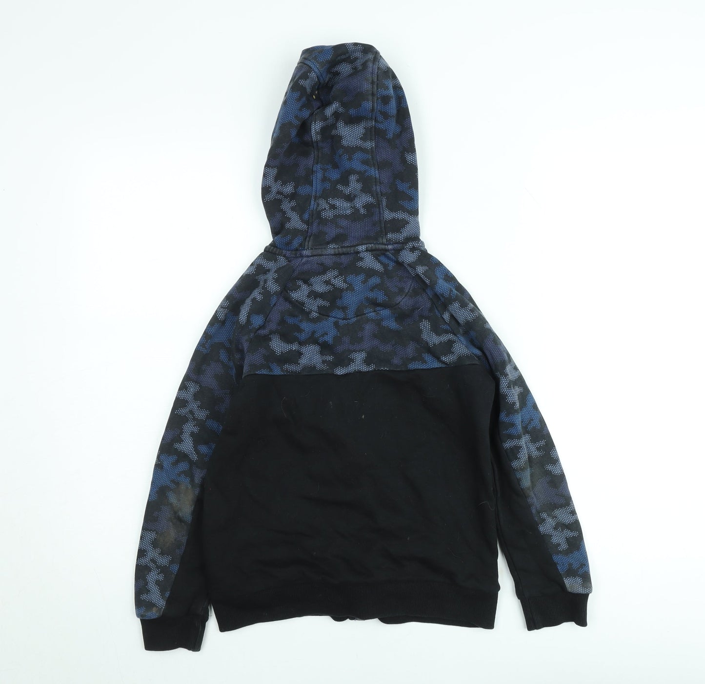 Nutmeg Boys Black Camouflage Full Zip Hoodie 9-10 Years Fleece Hooded Sweatshirt