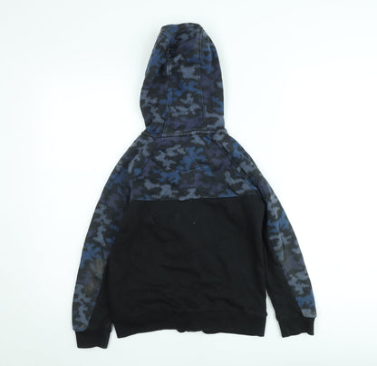 Nutmeg Boys Black Camouflage Full Zip Hoodie 9-10 Years Fleece Hooded Sweatshirt