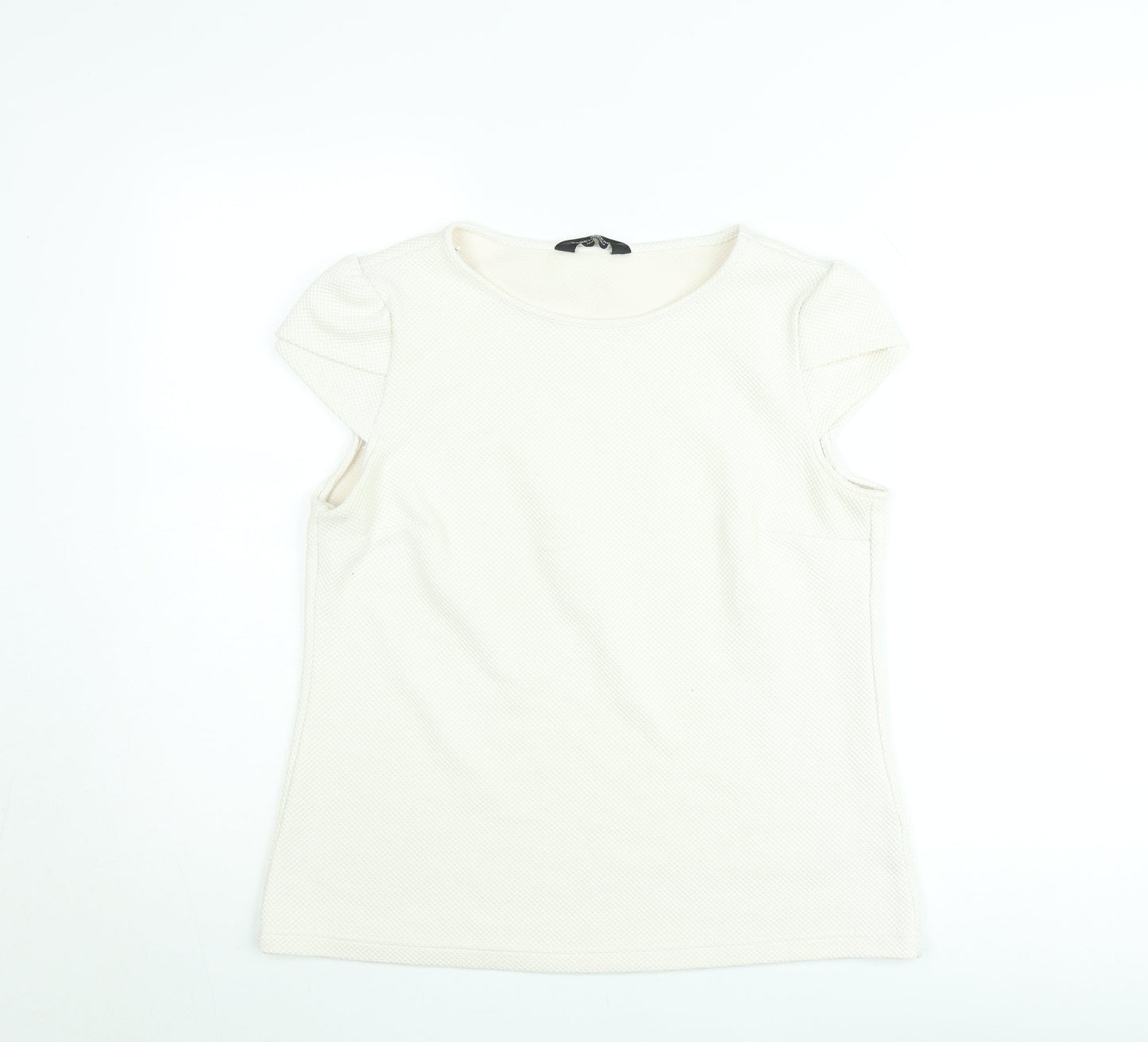 Dorothy Perkins Women’s Ivory Short Sleeve Stretch T-Shirt Size 14
