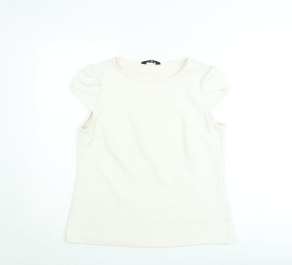 Dorothy Perkins Women’s Ivory Short Sleeve Stretch T-Shirt Size 14
