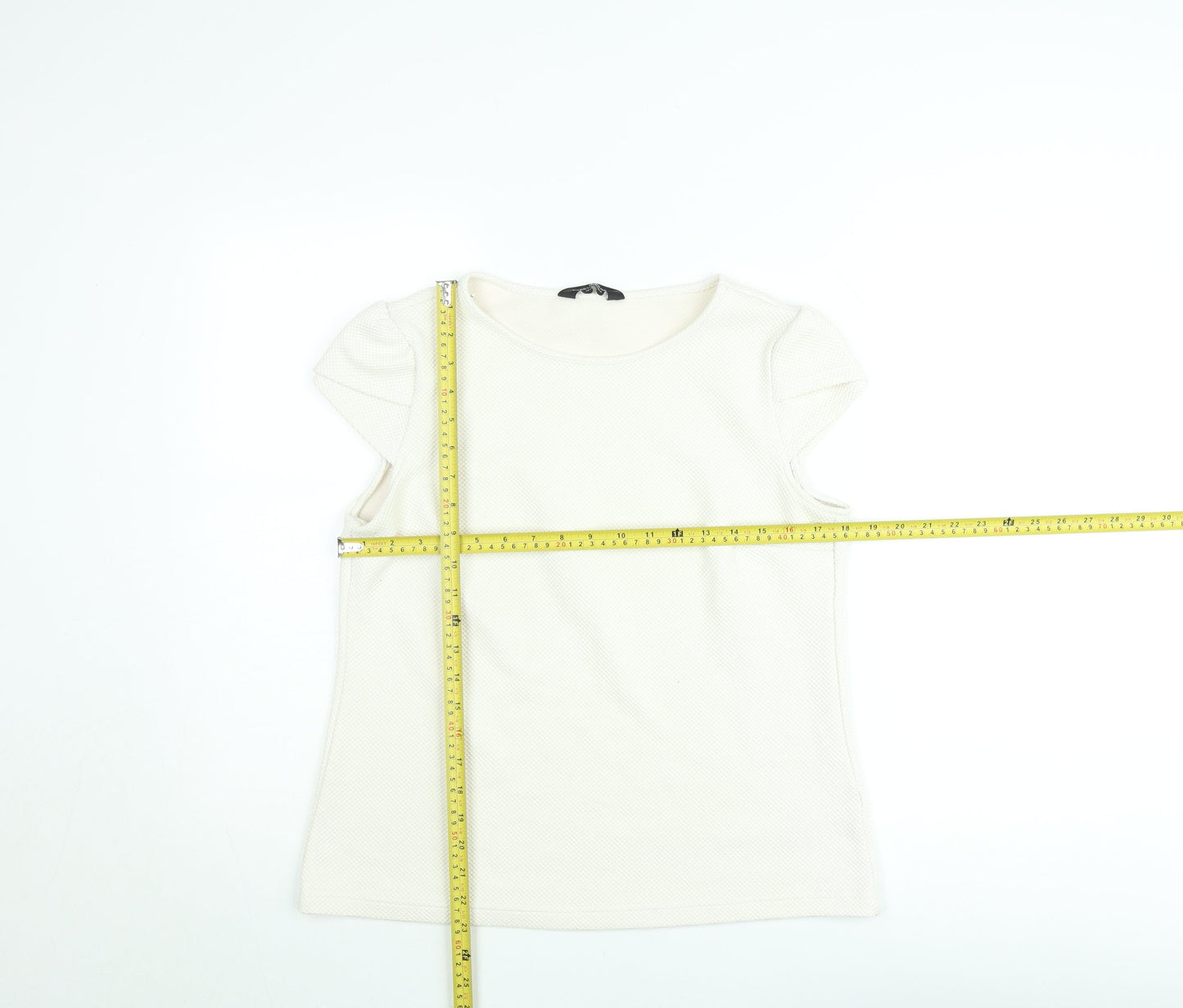 Dorothy Perkins Women’s Ivory Short Sleeve Stretch T-Shirt Size 14