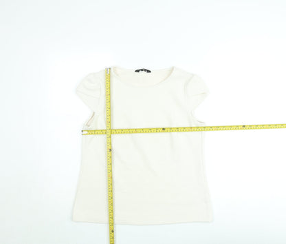 Dorothy Perkins Women’s Ivory Short Sleeve Stretch T-Shirt Size 14