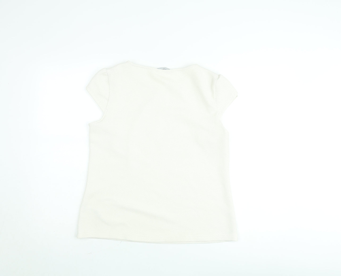 Dorothy Perkins Women’s Ivory Short Sleeve Stretch T-Shirt Size 14