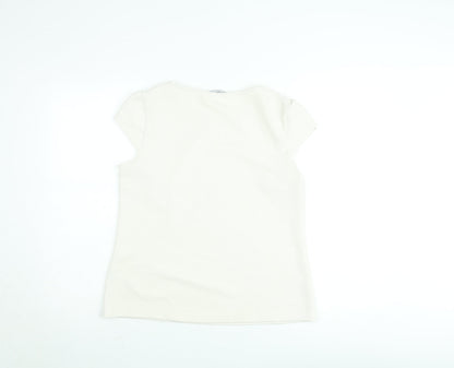 Dorothy Perkins Women’s Ivory Short Sleeve Stretch T-Shirt Size 14