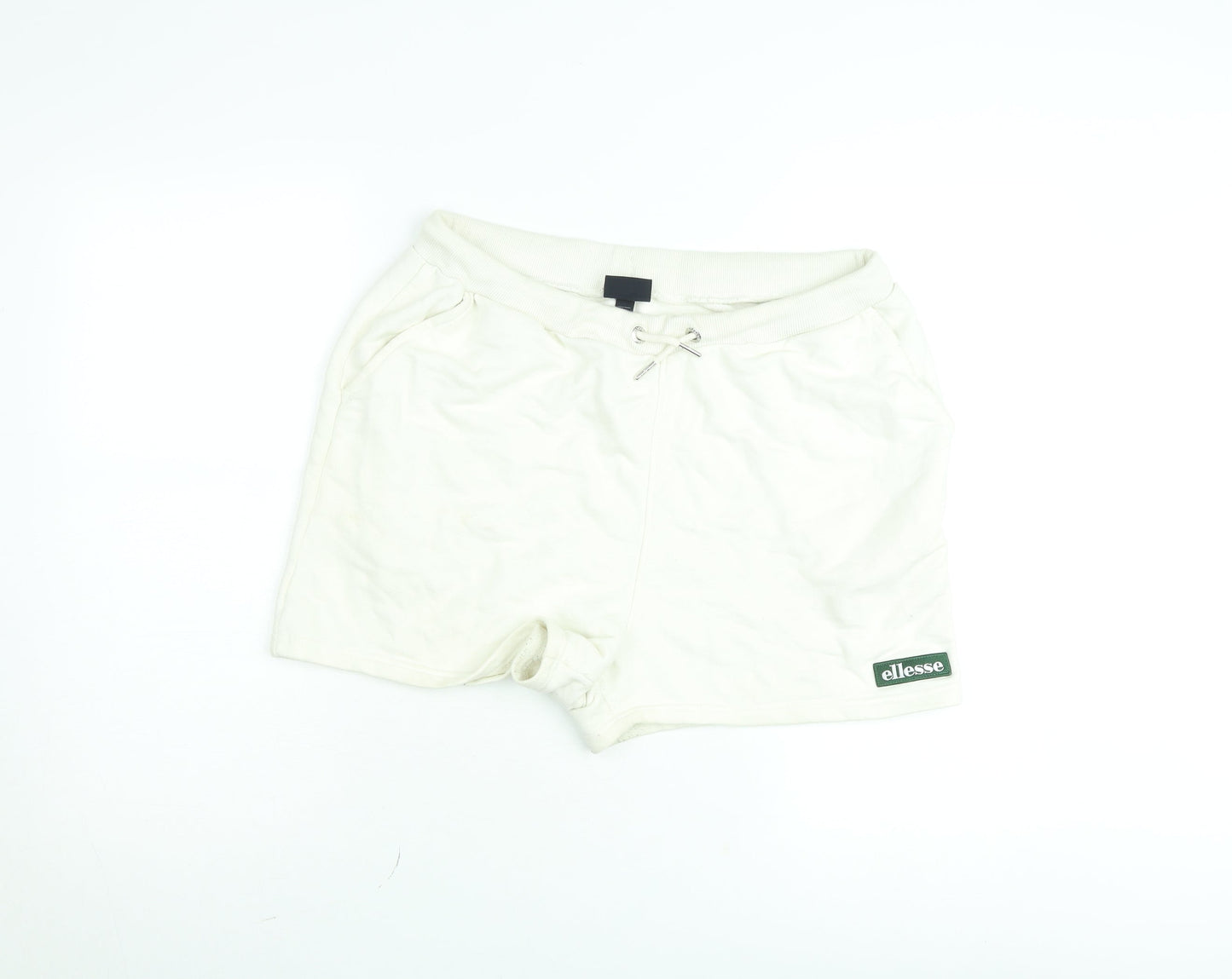 Ellesse Women Ivory Sweat Shorts UK 14 Casual Gym Style