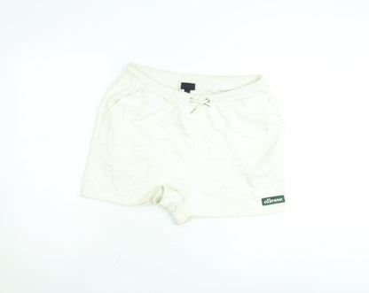 Ellesse Women Ivory Sweat Shorts UK 14 Casual Gym Style