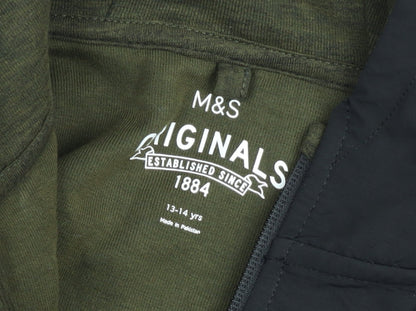 Marks and Spencer Teens Green Full Zip Hoodie Size 164 Hooded Sweatshirt