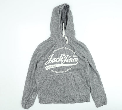 Mens UK Size M JACK & JONES Grey Pullover Hoodie