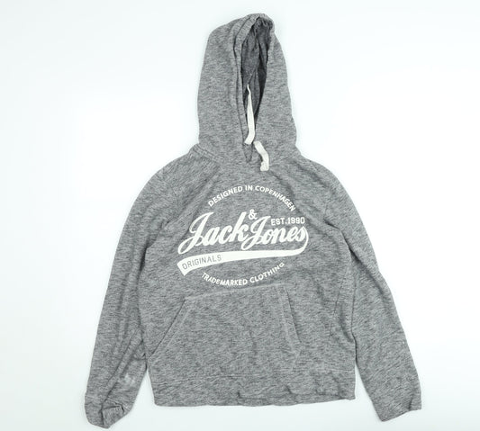 Mens UK Size M JACK & JONES Grey Pullover Hoodie