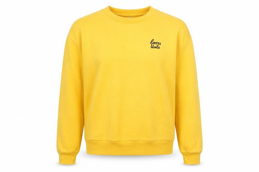 H&M Divided Women's Yellow Lovers Unite Pullover Sweatshirt UK 12