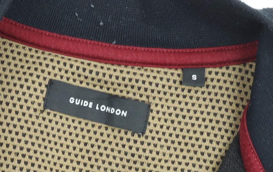Guide London Men's Black Full Zip Knit Sweatshirt Size S