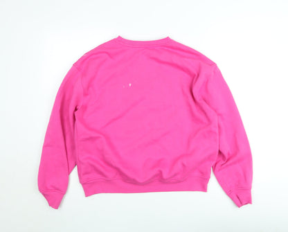 Dunnes Women's Pink Paris Graphic Pullover Sweatshirt Size M