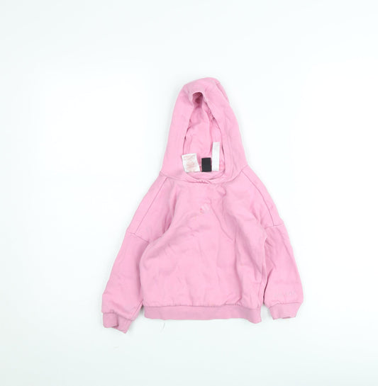adidas Girls Pink 3 Years Pullover Fleece Hoodie