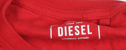 Mens UK Size M Diesel Red  T-Shirt