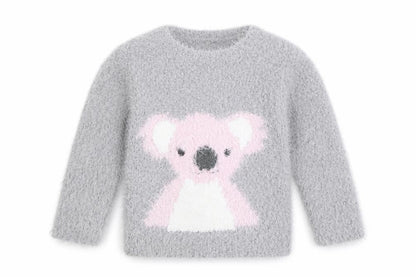 Young Dimension Girls Grey Koala Fluffy Pullover Jumper 12-18 Months