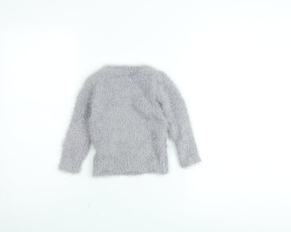 Young Dimension Girls Grey Koala Fluffy Pullover Jumper 12-18 Months