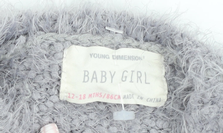 Young Dimension Girls Grey Koala Fluffy Pullover Jumper 12-18 Months