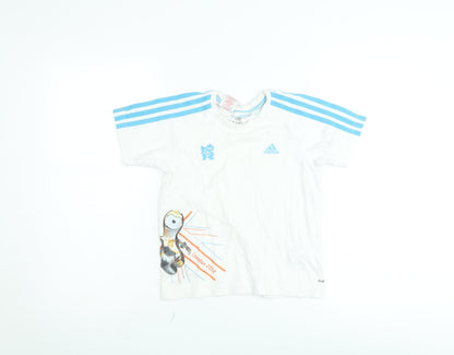 Adidas Boys White London 2012 Olympics Graphic T-Shirt Size 6 Years