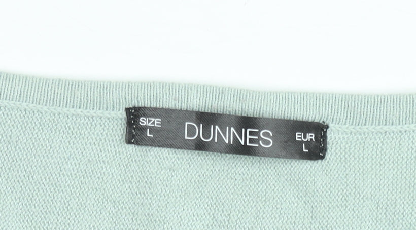 Dunnes Women Green Knit Long Sleeve Boat Neck Top Size L