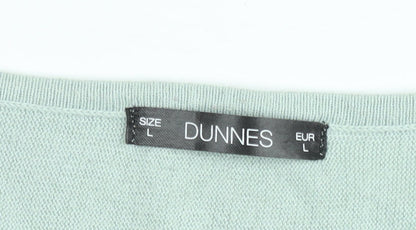 Dunnes Women Green Knit Long Sleeve Boat Neck Top Size L