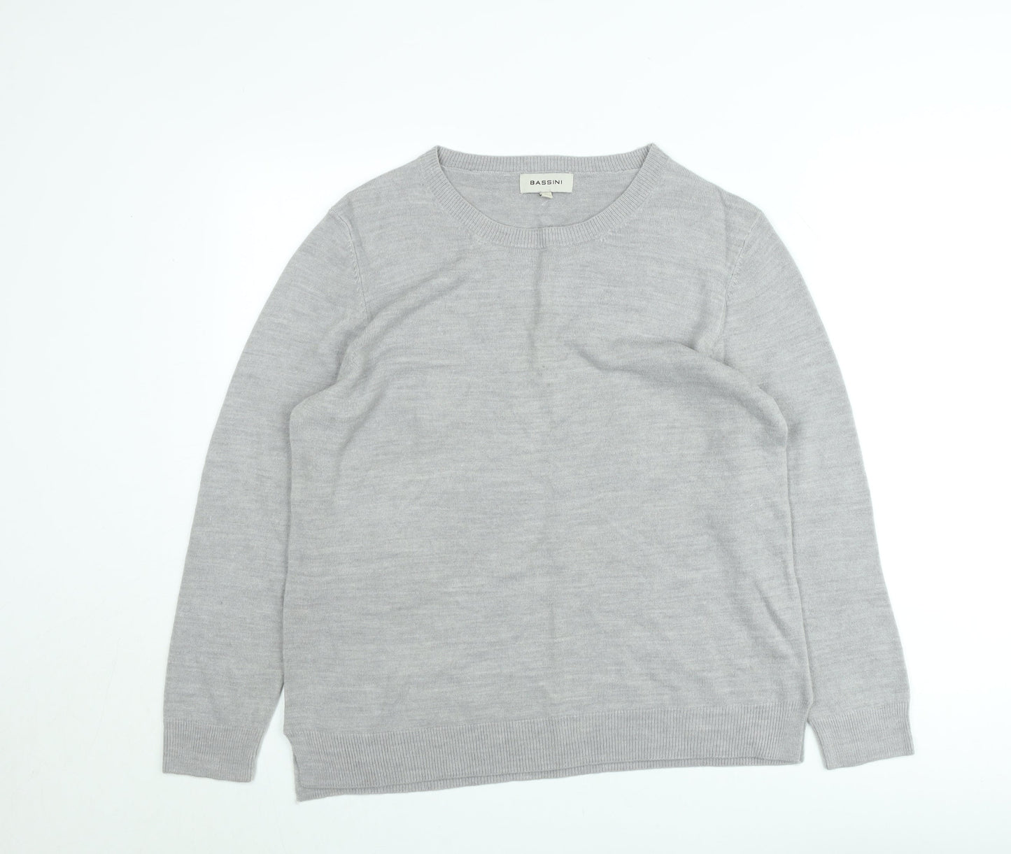 Bassini Men's Grey Acrylic Crew Neck Pullover Jumper XL