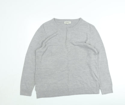Bassini Men's Grey Acrylic Crew Neck Pullover Jumper XL