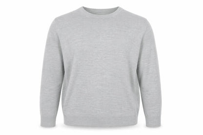 Bassini Men's Grey Acrylic Crew Neck Pullover Jumper XL