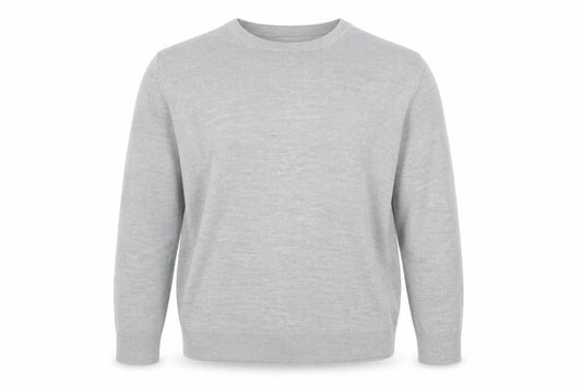 Bassini Men's Grey Acrylic Crew Neck Pullover Jumper XL