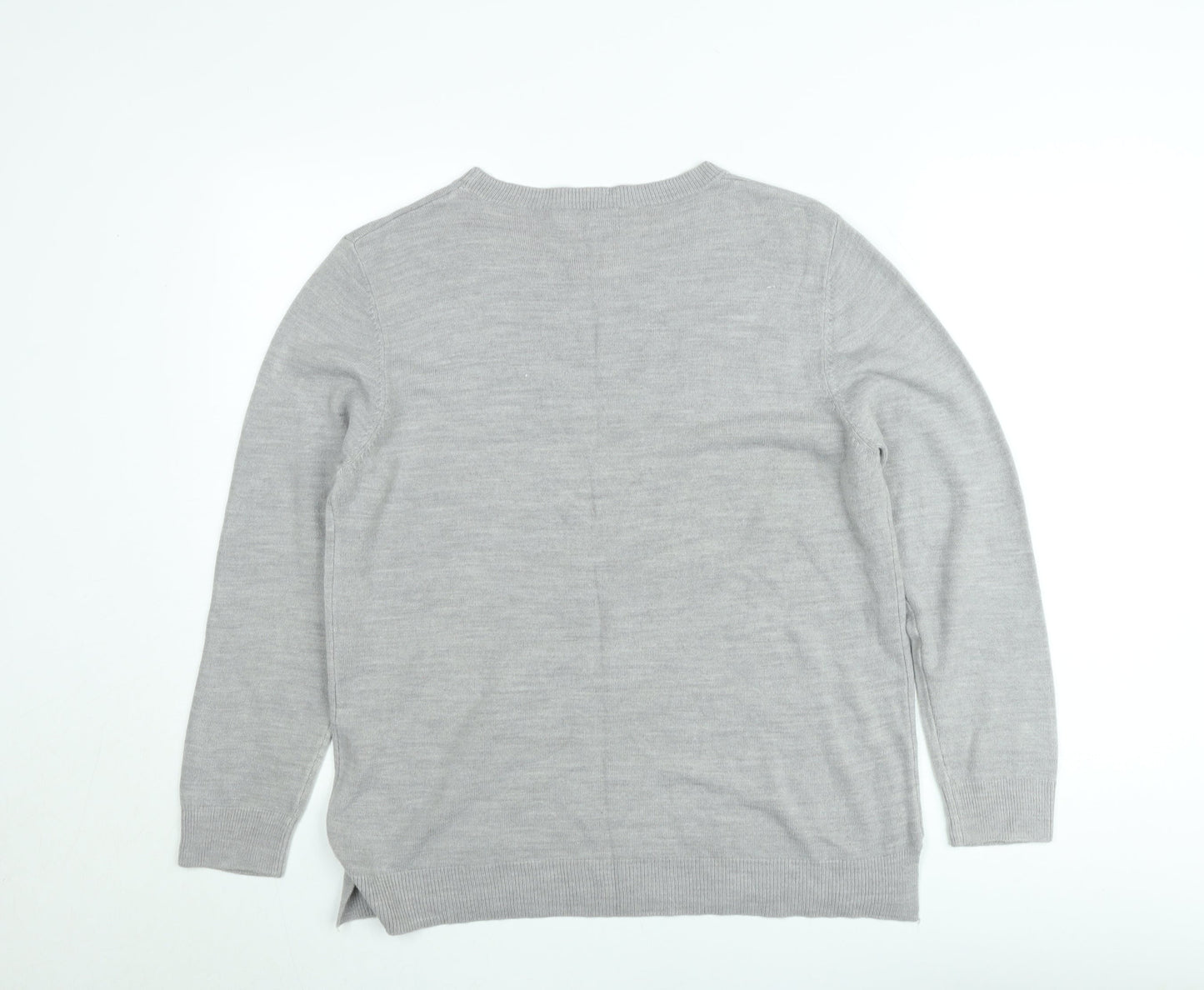 Bassini Men's Grey Acrylic Crew Neck Pullover Jumper XL