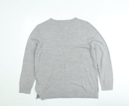 Bassini Men's Grey Acrylic Crew Neck Pullover Jumper XL