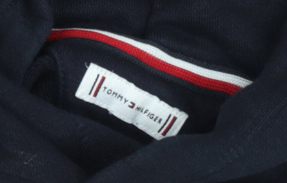 Tommy Hilfiger Girls Black Hoodie 12 Years Pullover Logo Sweatshirt