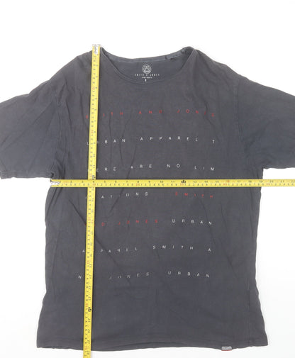 Smith & Jones Men's Black L Urban Graphic Print Cotton T-Shirt
