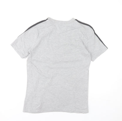Adidas Boys Grey 11-12 Years Short Sleeve Crew Neck Sports T-Shirt