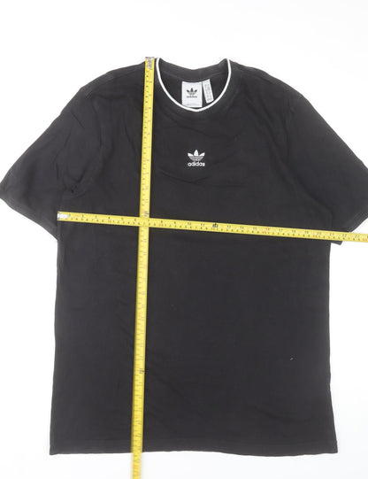 adidas Men's Black Short Sleeve Cotton Crew Neck T-Shirt Size M
