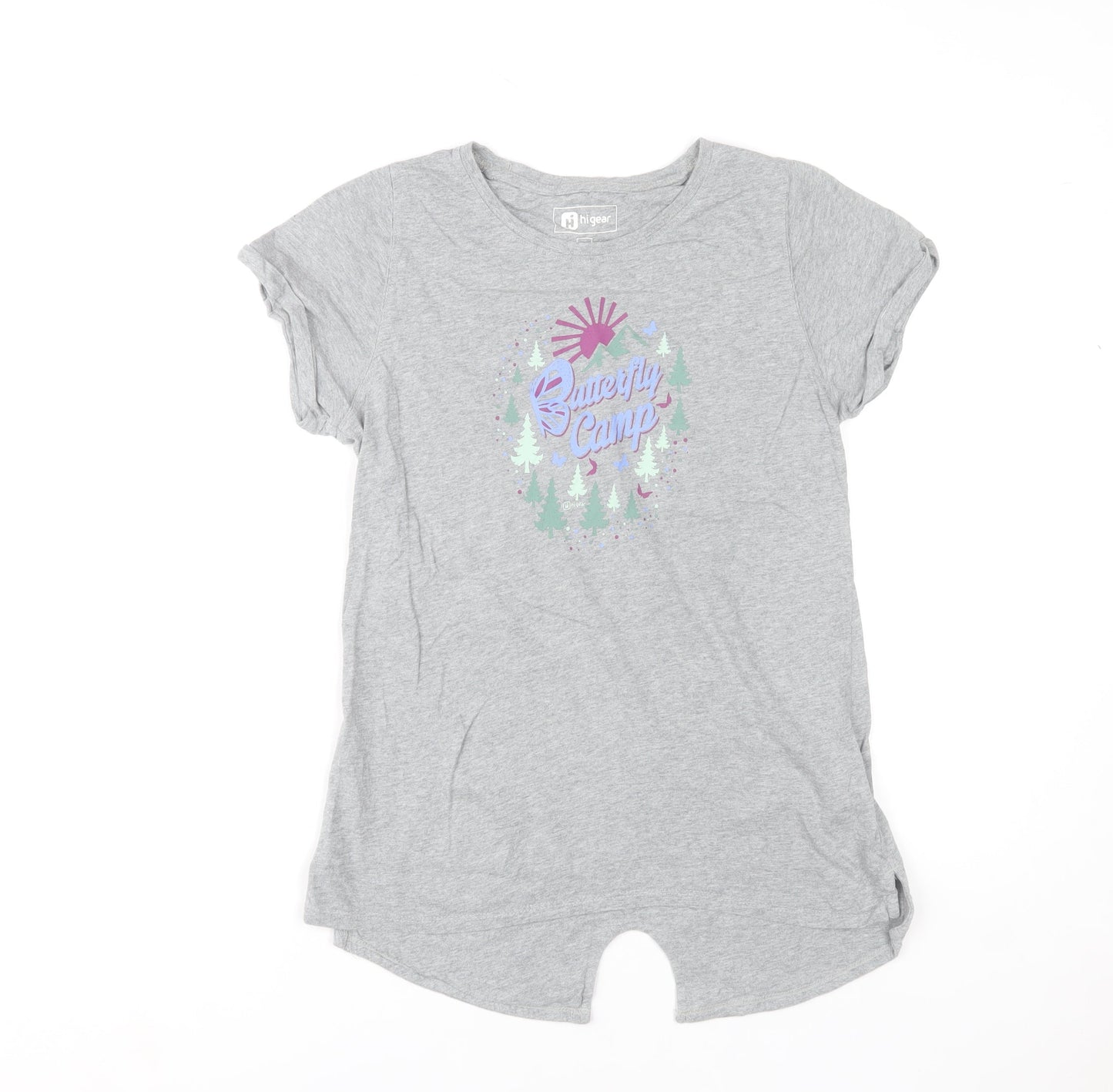 Hi Gear Girls Grey 13-14 Years Butterfly Camp Graphic Cotton T-Shirt