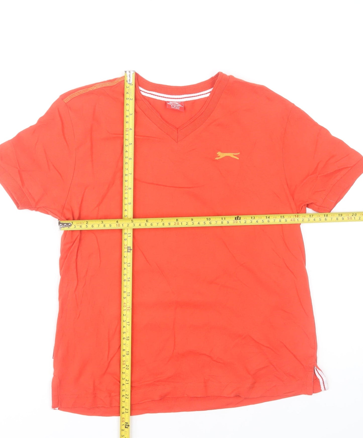 Slazenger Boys Red V-Neck Sports Cotton T-Shirt 9-10 Years