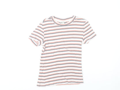 Monki Women's Multicoloured Striped Cotton T-Shirt Size S