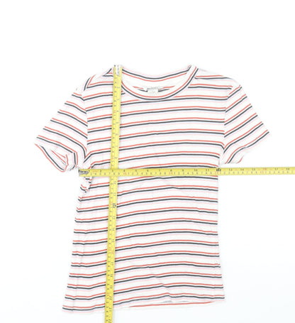 Monki Women's Multicoloured Striped Cotton T-Shirt Size S