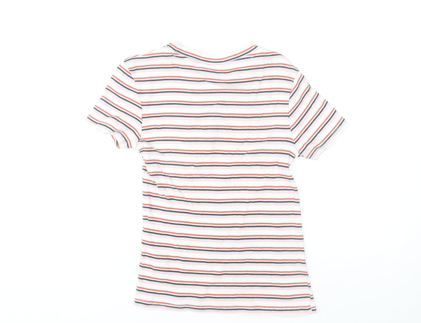Monki Women's Multicoloured Striped Cotton T-Shirt Size S