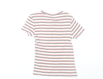 Monki Women's Multicoloured Striped Cotton T-Shirt Size S