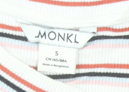 Monki Women's Multicoloured Striped Cotton T-Shirt Size S