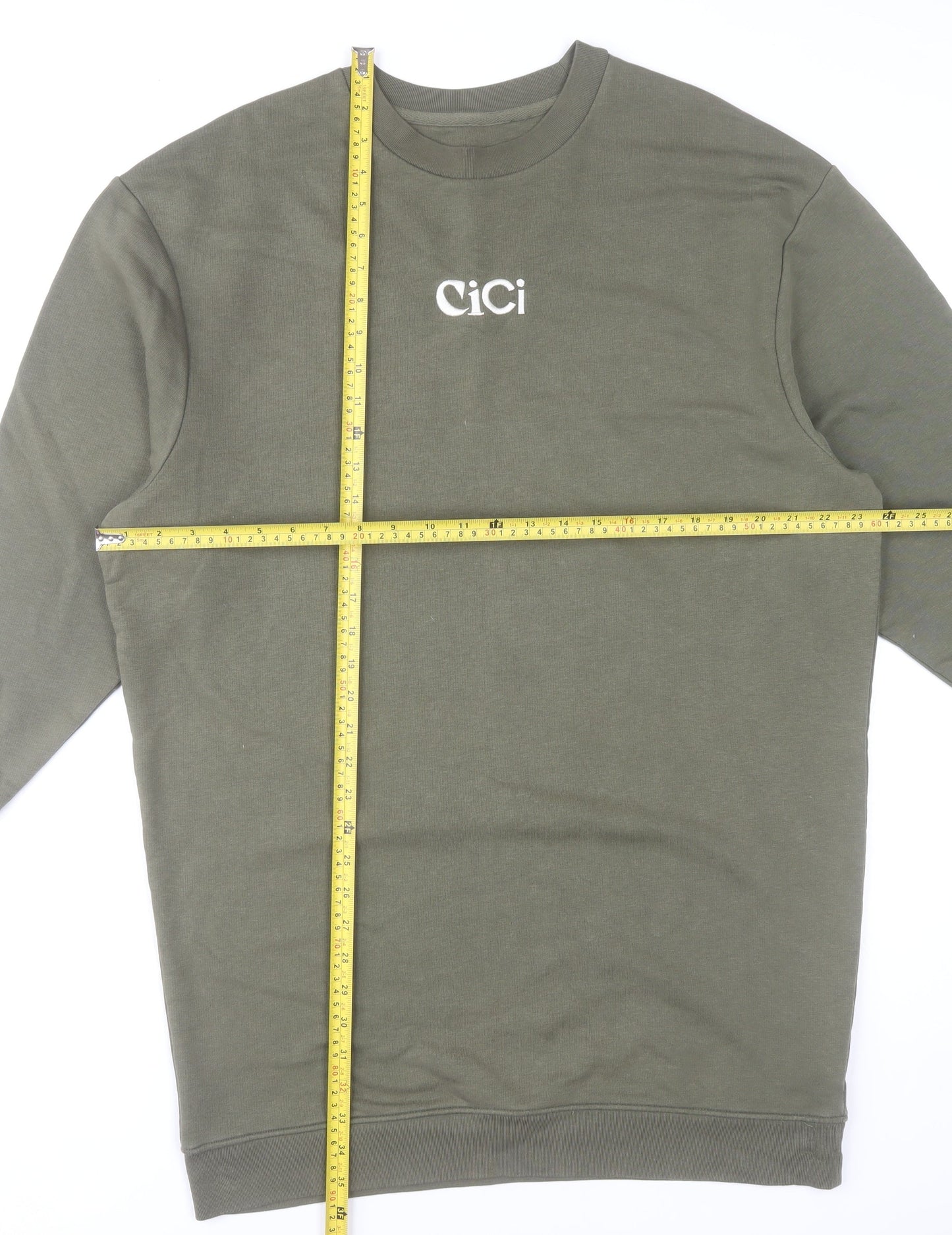 Stanley/Stella Women Green T-Shirt Dress Size 10 Cotton Crew Neck