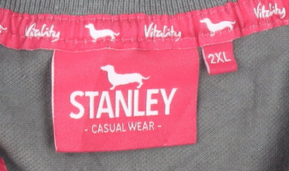 Stanley Unisex Grey Polo Shirt 2XL Collared Short Sleeve Casual Top