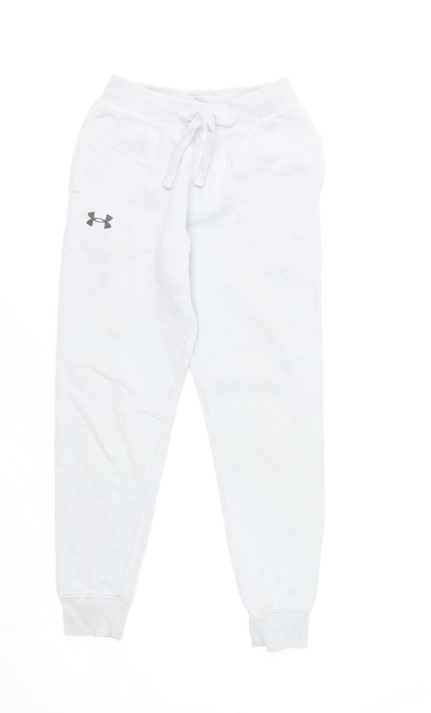 Under Armour Boys White Jogger Sweatpants M Comfortable Cotton Blend