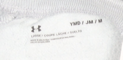 Under Armour Boys White Jogger Sweatpants M Comfortable Cotton Blend