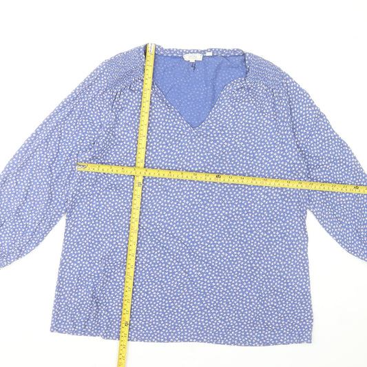 Womens UK Size 14 Fat Face Blue Tunic Blouse