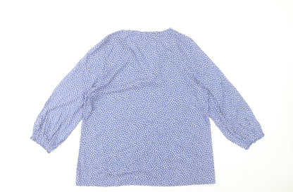 Womens UK Size 14 Fat Face Blue Tunic Blouse