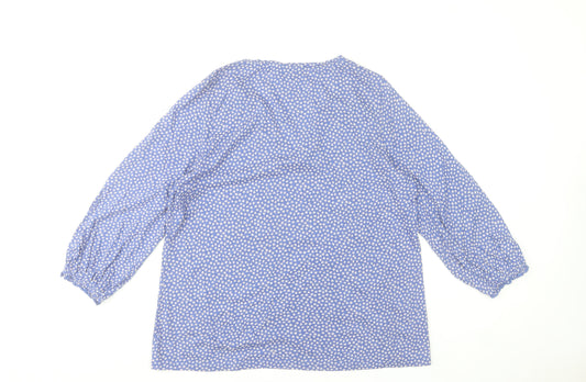 Womens UK Size 14 Fat Face Blue Tunic Blouse