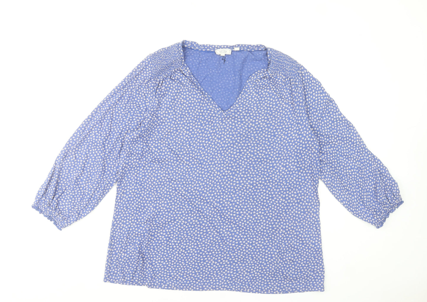 Womens UK Size 14 Fat Face Blue Tunic Blouse